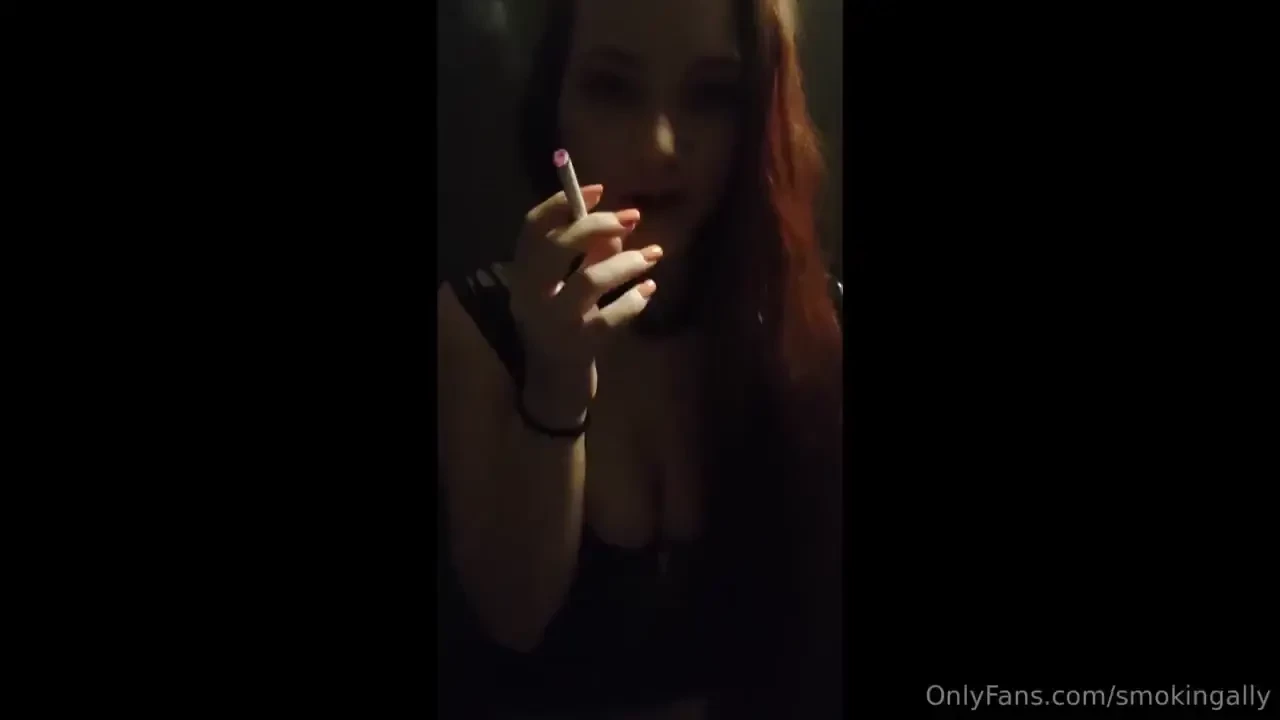 Smoking in a latex dress - no audio 1080 hd first smoking video in a 