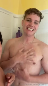 Post-show shower for you had to clean all this cum off of me since i m