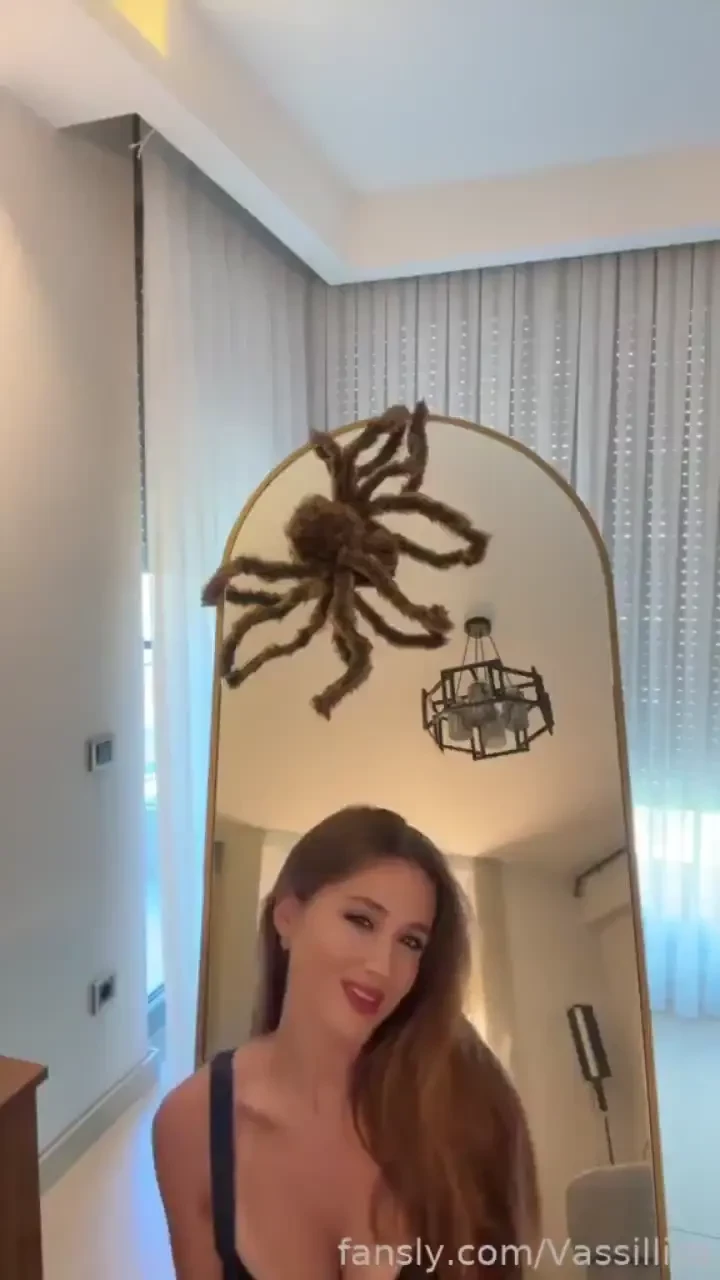 When your selfie game is on point but the giant spider steals the 