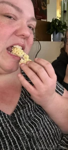 My bestie made me rice crispies we ate a sheet and a half