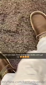 My baby loves his all leather hey dudes i got him at buckle i love