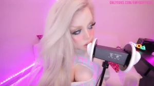 Your slutty classmate licks your ears ear licking