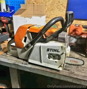 Hubbies chainsaw when it gets cold