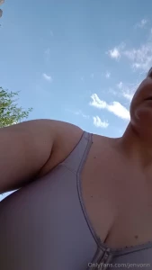 Oh just walking outside in my bra