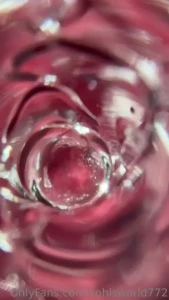 Look inside my hole with this glass dildo