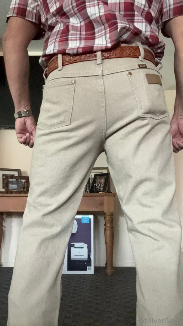 By request me wearing boots and wranglers 