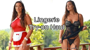 Sexy lingerie on location try on full clips no edit
