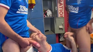 Lads have fun in the changing room trailer - full video landing this