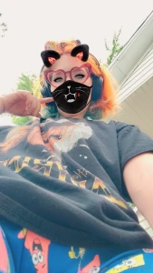 Doing yard work getting all sweaty