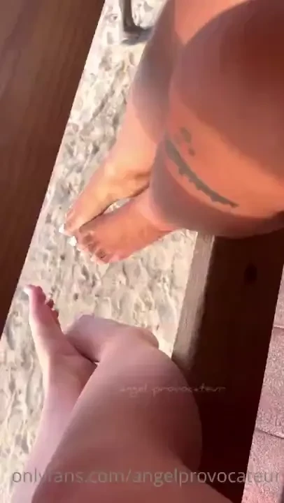 Even tomiebabydoll and i rubbing sand off of our feet at the beach is 