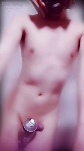 I was spray painting props for an upcoming shoot did it naked to keep part 1