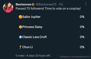 Vote with this link https twitter com beeteevee73 status