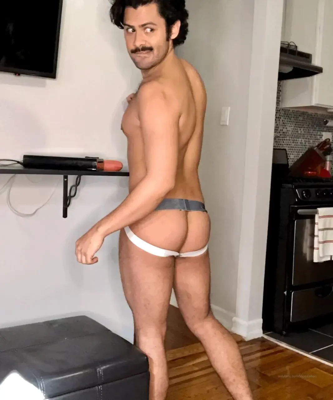 Skivvy sunday week 23 - aussiebum faded blue body denim jockstrap - i part 3 