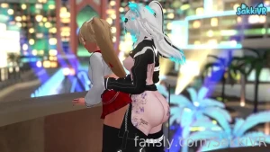 Bending widgeybun over the railing so everyone can see me fuck that