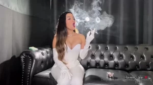 Misty 120s menthol shiny white corset shiny white skintight pants and