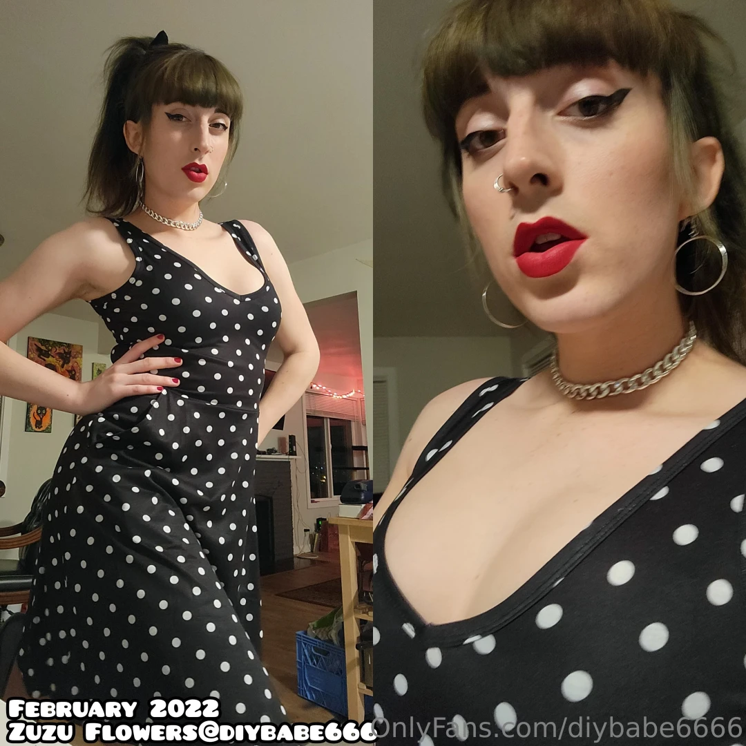 My vintage housewife look or just simply in a polka dot dress lol feb 