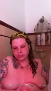 Two short clips of me in the shower this afternoon