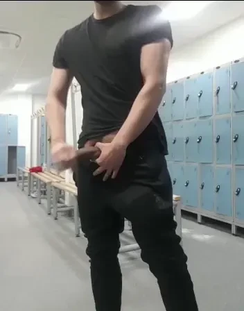 Wanking in gym changing room 