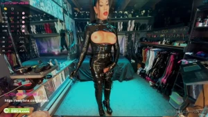Latex catsuit pt1 smoking and stroking