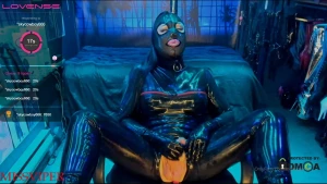 Big cum latex hood