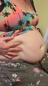 My belly is so full after such a big meal salad bread broiled