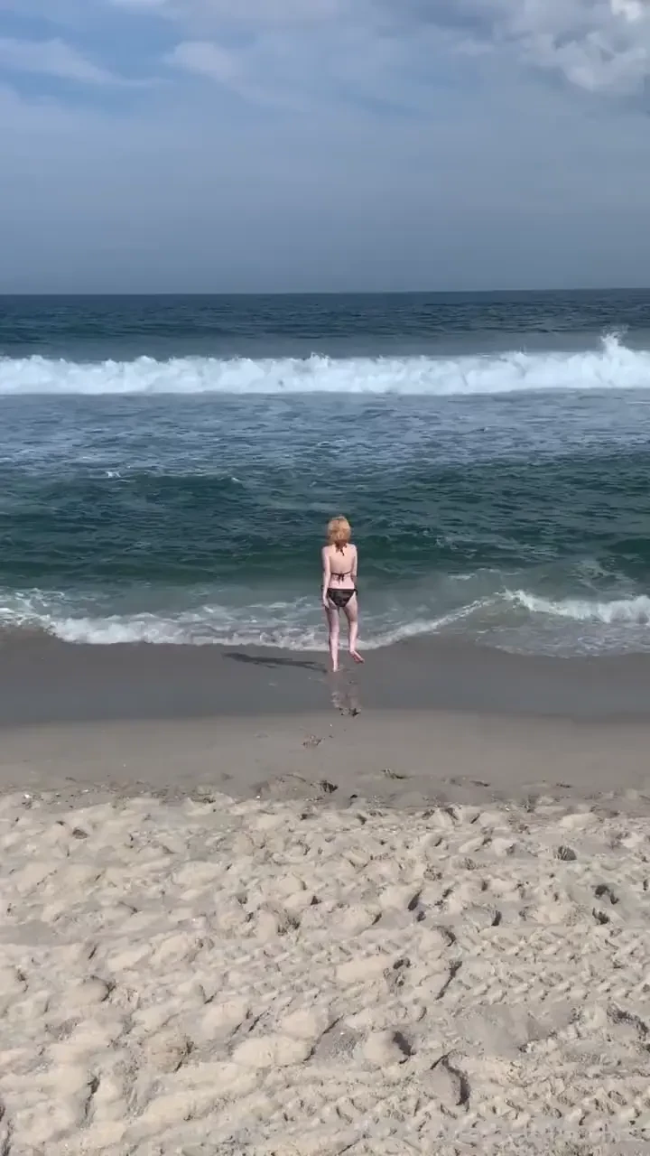 Do i look good in this bikini femboy twink blonde bikini smalltits 