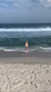 Do i look good in this bikini femboy twink blonde bikini smalltits