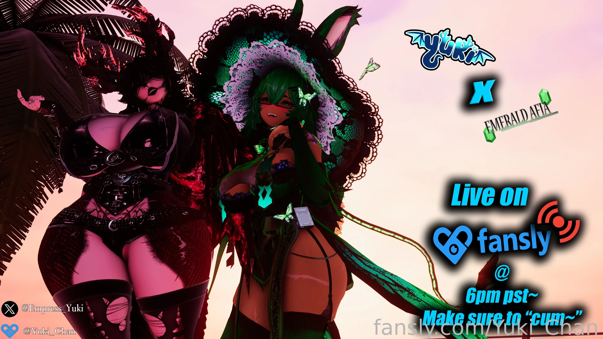 Live today at 6pm pst with the wonderful emerald_afia make sure to cum 