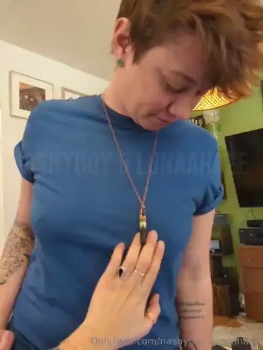 Playing with nashyboy s braless tits this shirt looks so fucking good 