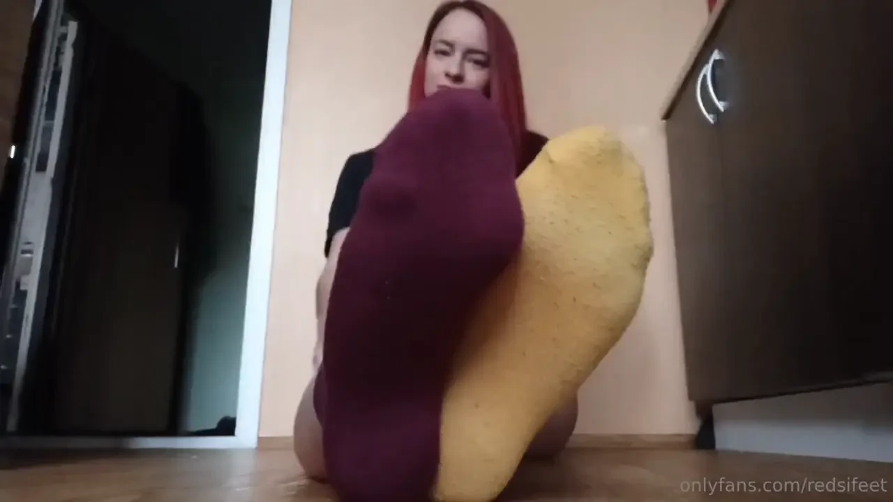 Wearing mismatched socks just for fun 