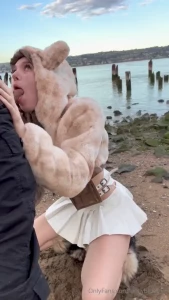 This teddy bear got caught and fucked out in the wild we need to take