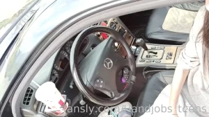 Blowjob and handjob in a car in a public place 18years blowjob