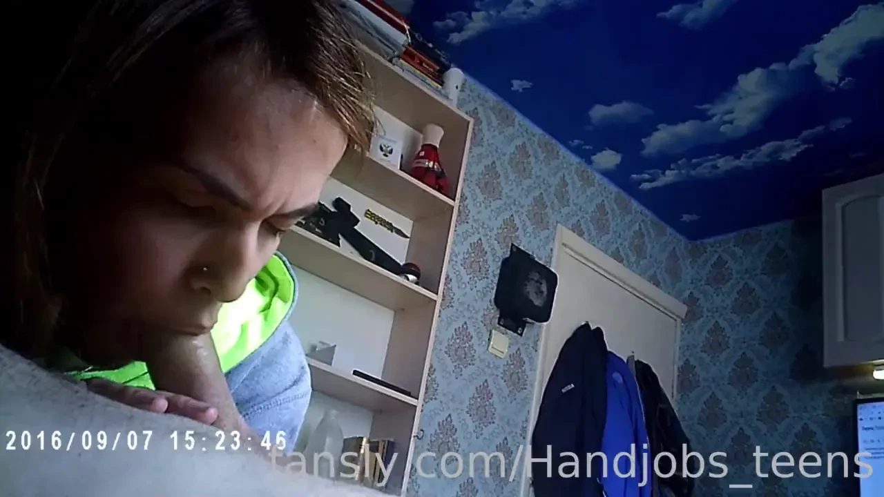 18 year old masturbates cock without paying attention to him 