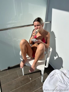 Just a girl enjoying some good food