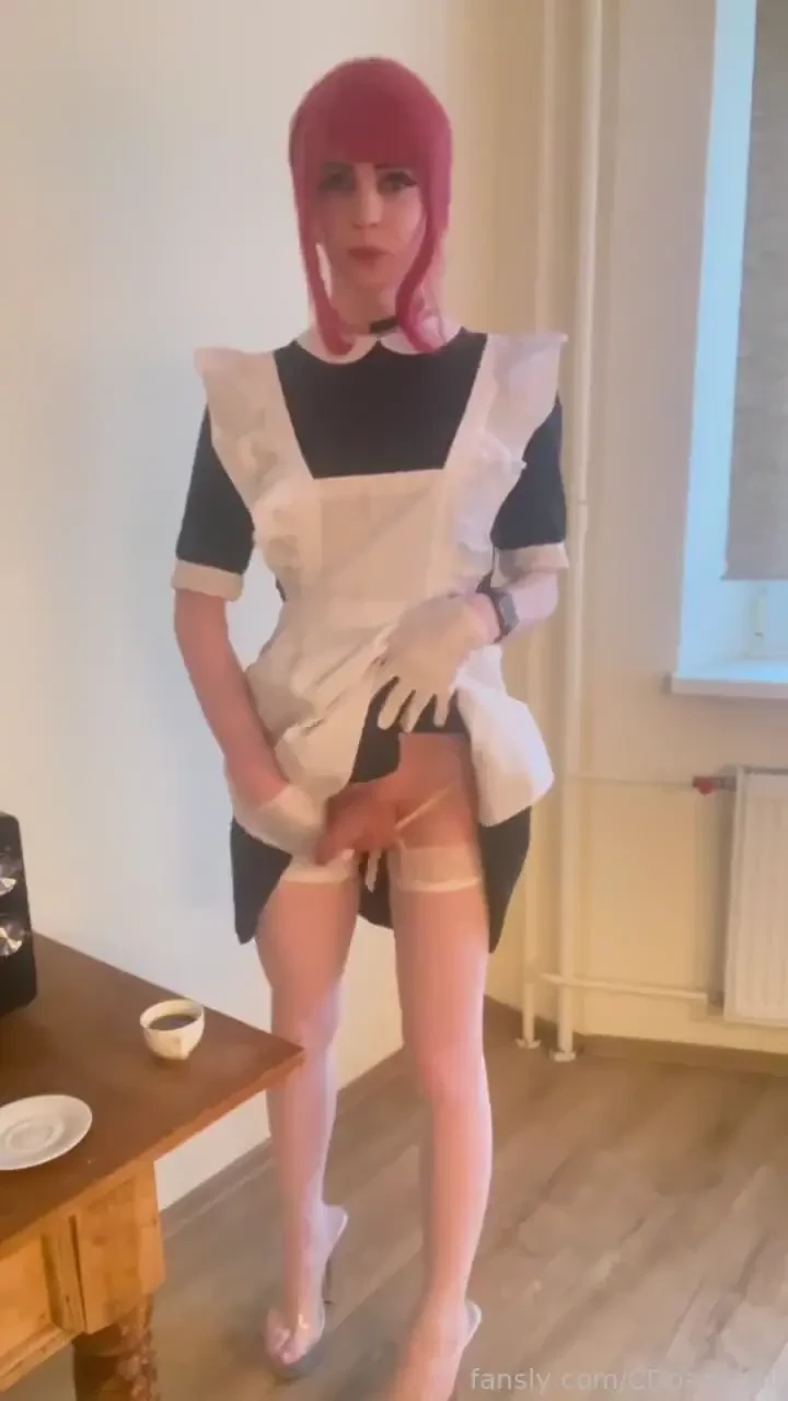 Would you hire me as a waiter sissy cd femboy crossdresser hardcock 