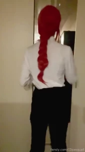 Redhead girl with huge cock sissy cd femboy crossdresser tgirl trans