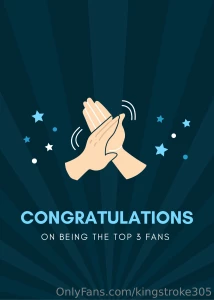 Congratulations to my top 3 fans 1 bigbootybob 2 wick 3 george you