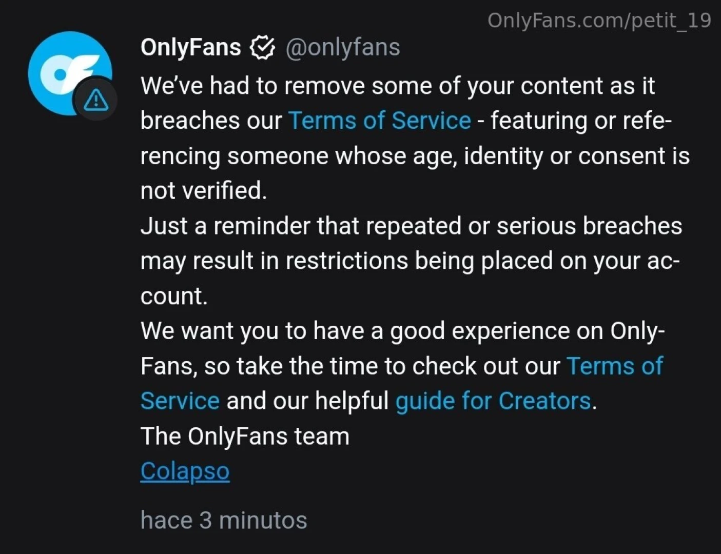 I ve uploaded some content this week but onlyfans has deleted it 