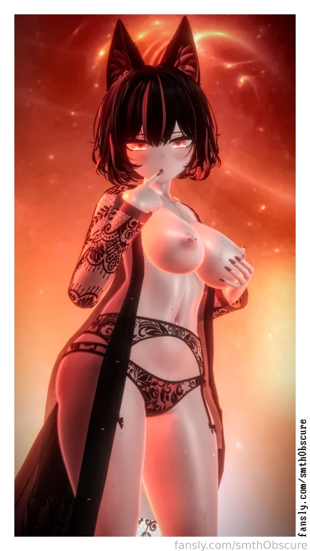 Vr 3d fyp vtuber lewdtuber fox kitsune hentai tits boobs nude lewd 