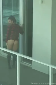 Hubby filming me from the adjacent building fuck i love a little risk