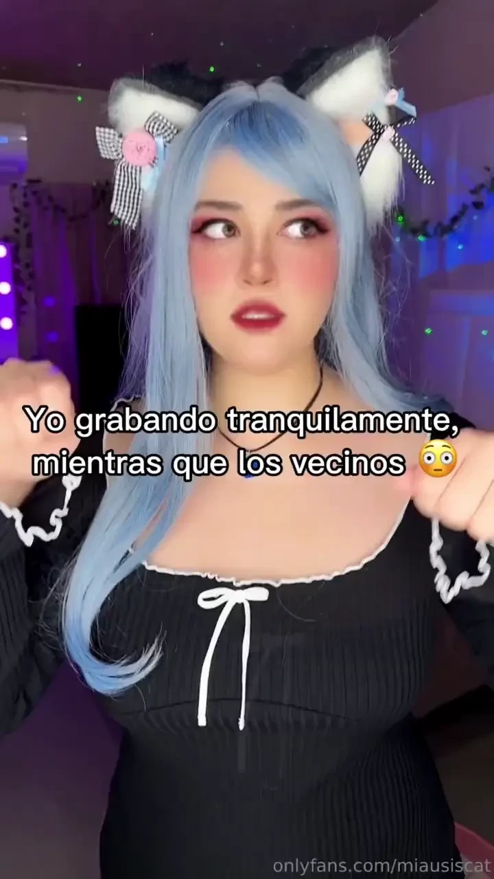 Nya cat girl in bodycon dress 