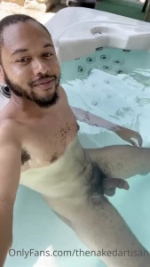 I had the hot tub to myself good thing my 360 camera is water proof d