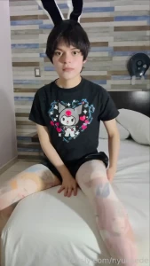 Doing a striptease before nuding entirely femboy femboi gay twink gay
