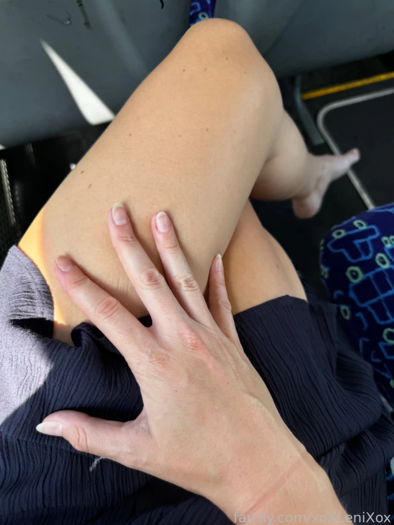 A risky little flashing moment on public transport amateur blonde 