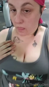The gym was nice today i put ice chips in my bra when i was in the part 1