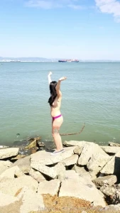 I feel so free feeling the fresh ocean air on my bare skin