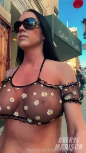 Just a casual stroll through sf wearing my cute new see-through top