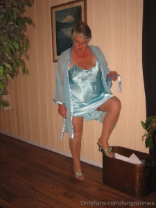 Sexy hot mama in her blue satin negligee waiting for you i need to part 2