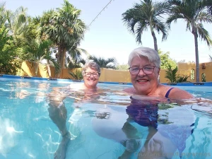 Us fungrannies are modeling our new swim tops that s right all top no part 1