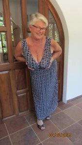 Getting ready to go out for the evening in my sexy long dress